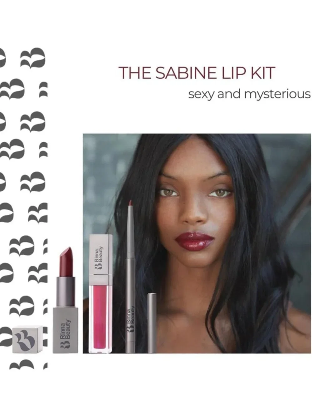 All-in-One Vegan Lip Kit - Long-Lasting Berry Lipstick, Gloss & Liner